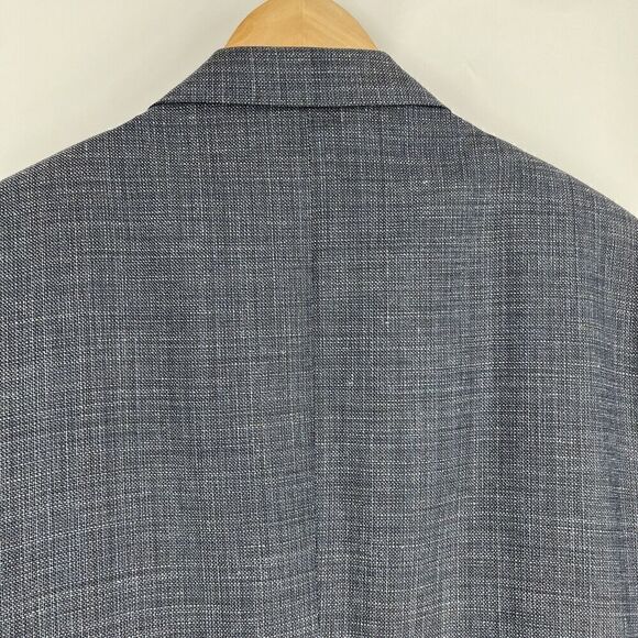 Canali Jacket Size 44L Mens Blue Wool Silk Linen 13290 Two Button Blazer Italy - Picture 12 of 13